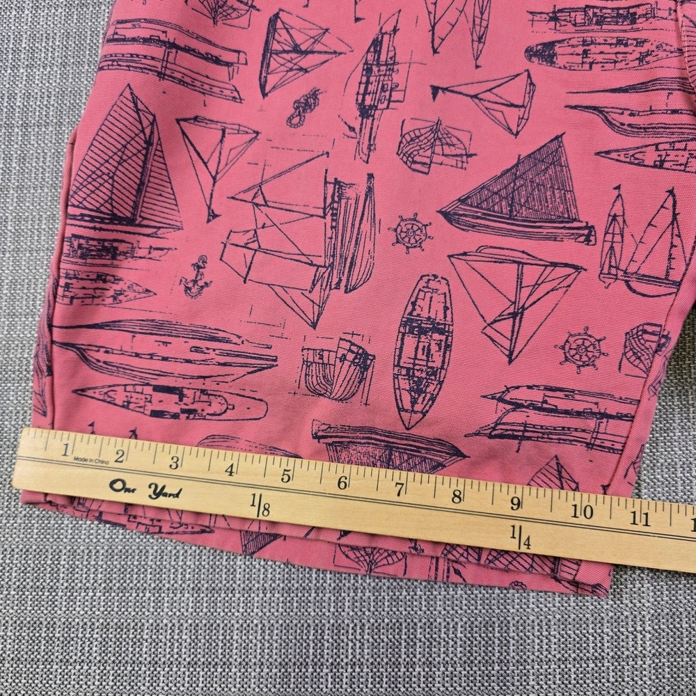 Polo Ralph Lauren Shorts Mens 36 Sailboat Graphic Pink Straight Fit Nautical - Picture 11 of 16
